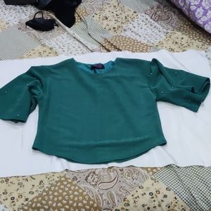 Greep crop top wd pearls